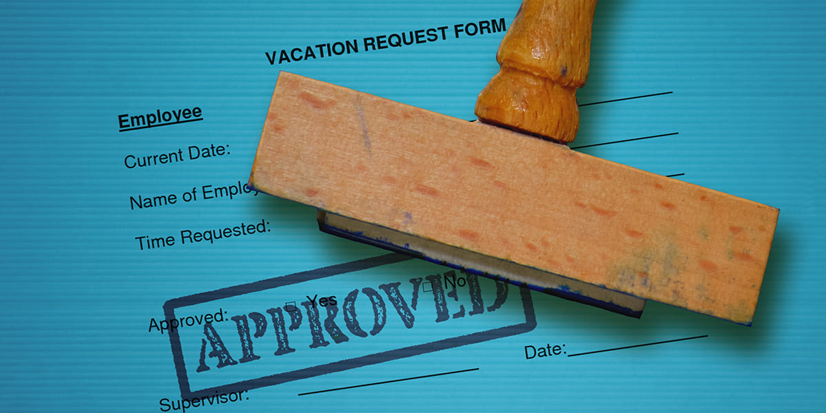 An approved vacation request form representing optimized time away from work administration for Strategic Benefits Advisors.