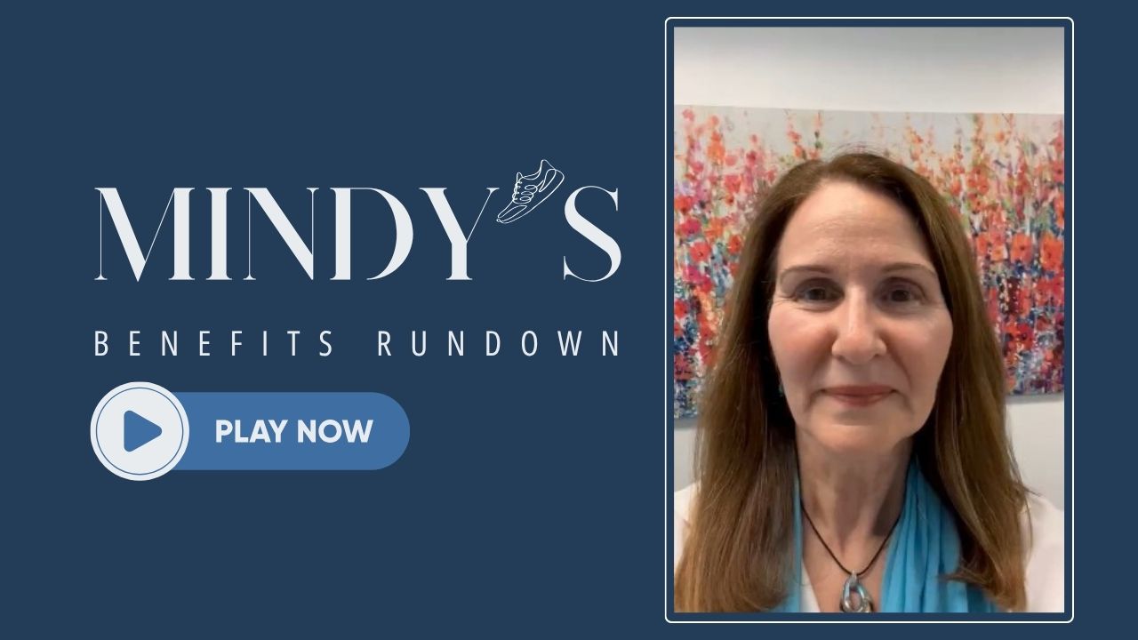 Graphic for Mindy’s Benefits Rundown June 2026 issue with a "Play Now" button.